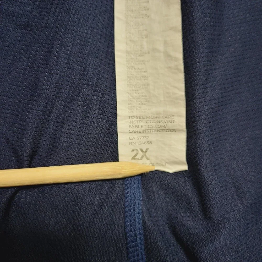 Fabletics Fundamental Short Mens 2X Blue Lined Athletic Wear Pull On Stretch Gym